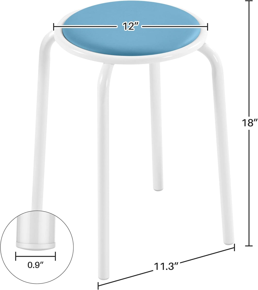 Yaheetech Padded Stackable Stools Set of 5, Classroom Seating, Pastel Tones