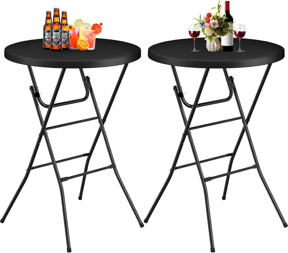 Round Folding Table, 32" Bar Height Tables for Parties and Commercial Ev...