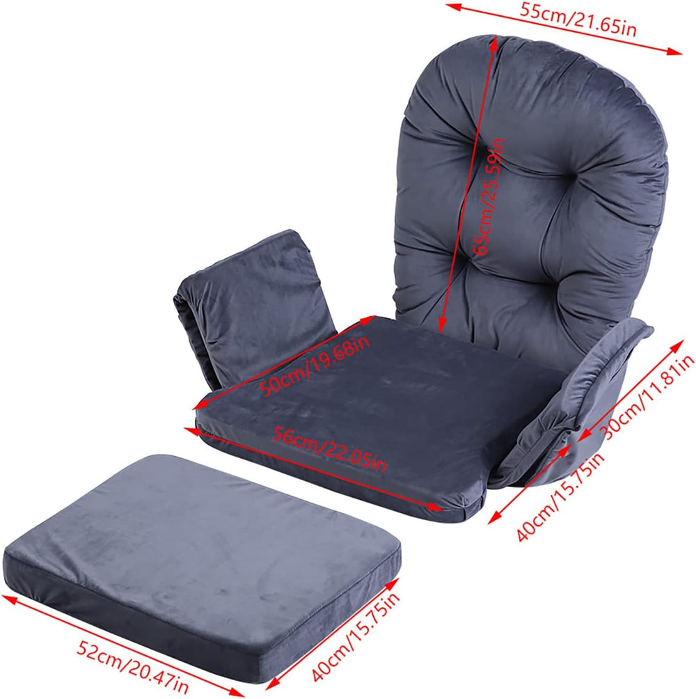 Zerone Soft Velvet Cotton Chair Cushions and Stool Pad Set, Glider Rocker Rep...