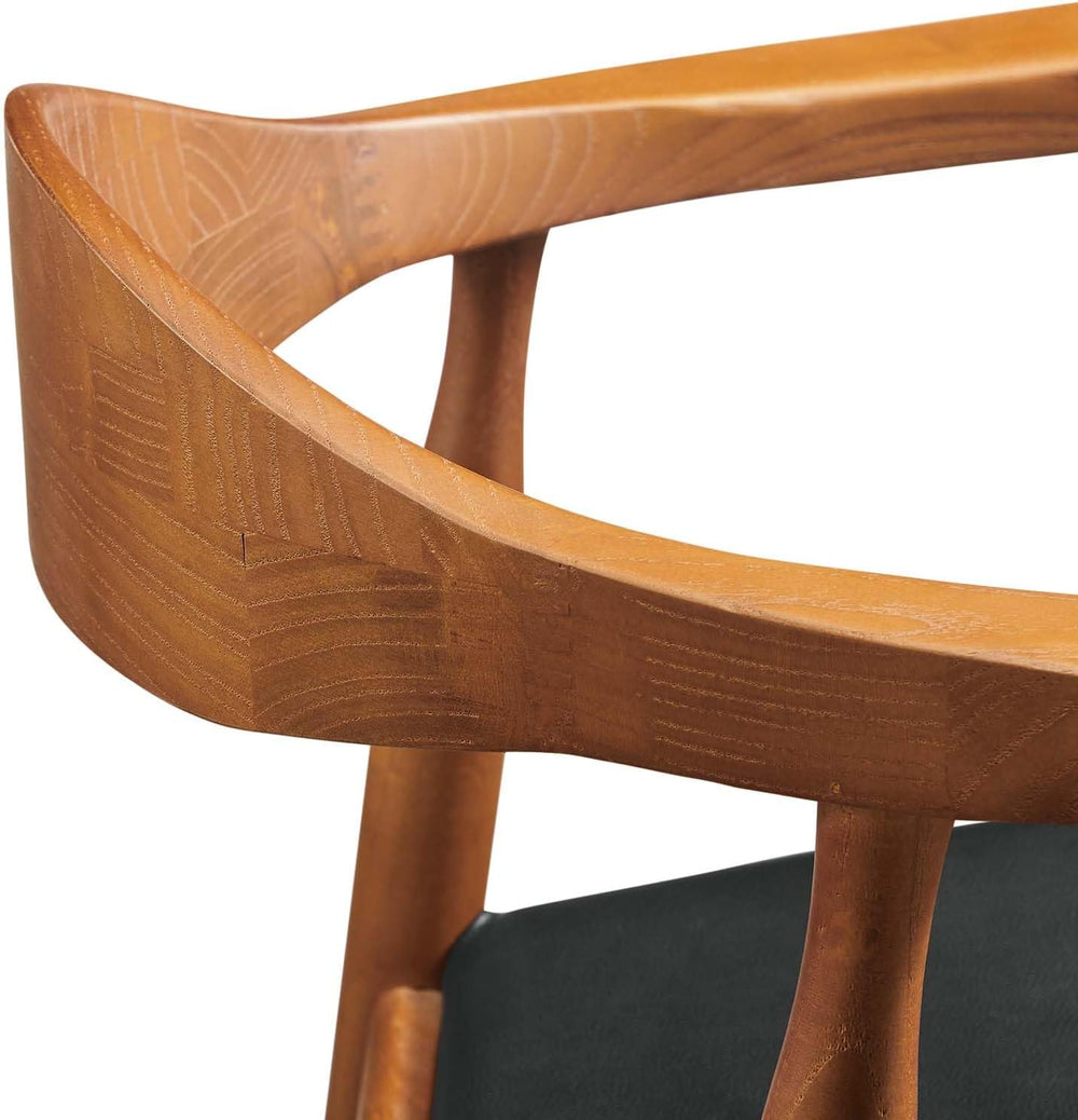 Modway Presidential Mid-Century Modern Faux Leather Upholstered Dining Armcha...