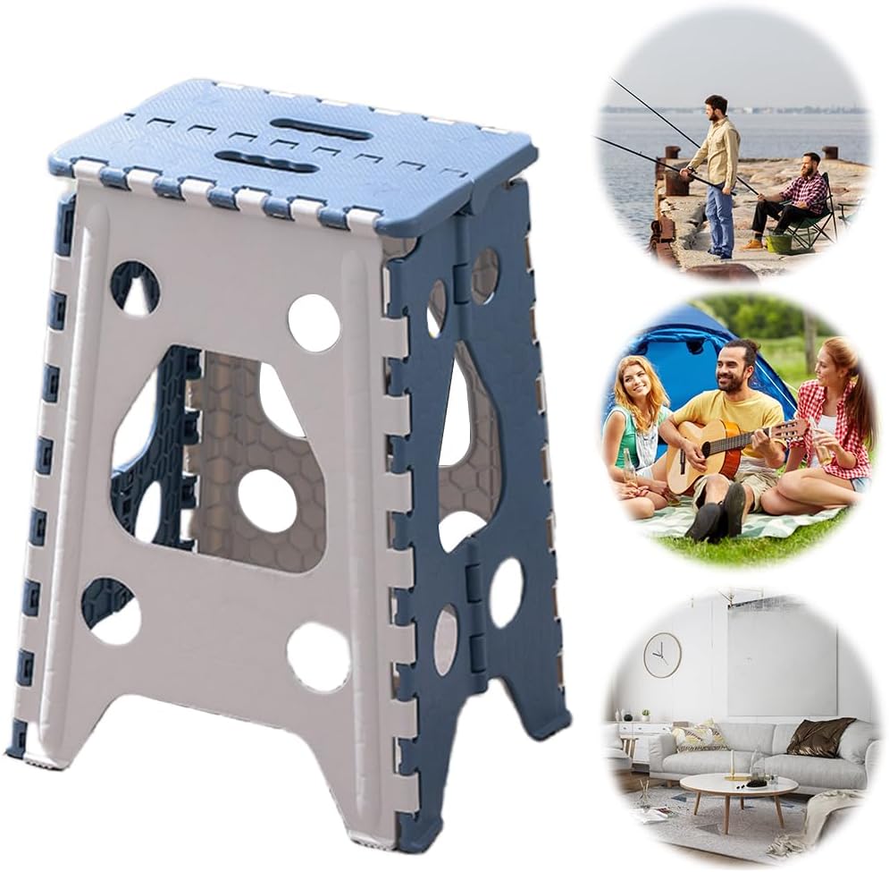 Folding Step Stool 18in Heavy Duty Step Stools for Adults Non Slip Folding St...