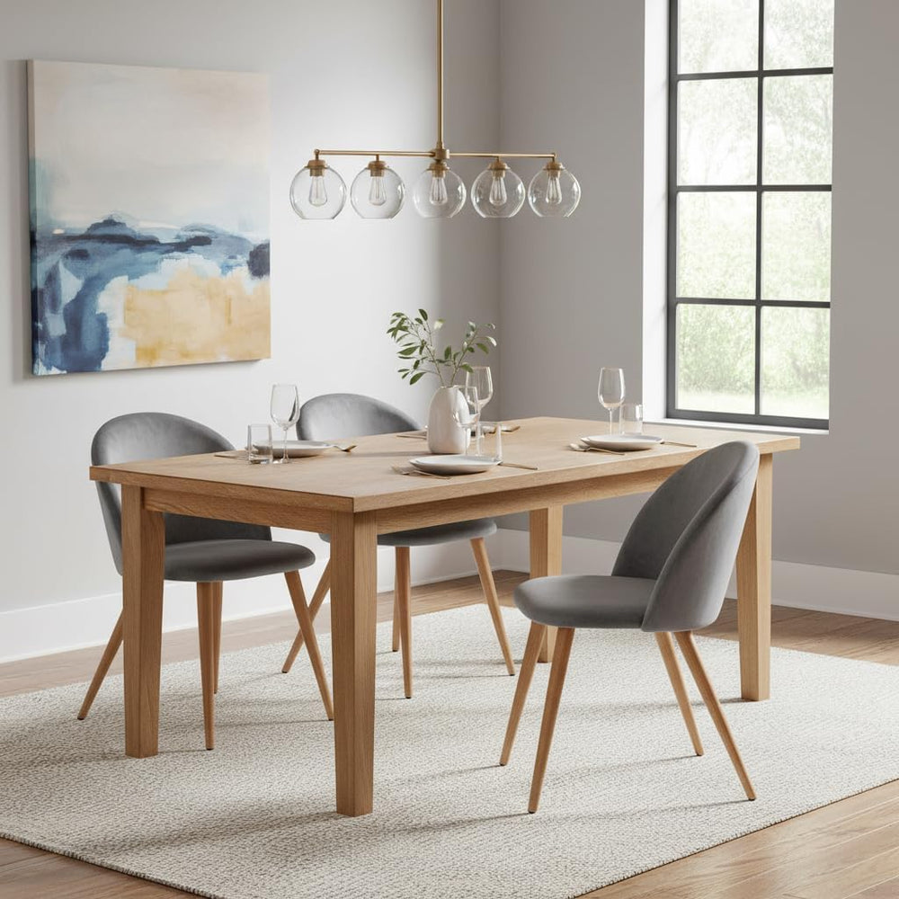 FurnitureR Dining Chairs Set of 2, Upholstered Velvet Mid Back Armless Accent...