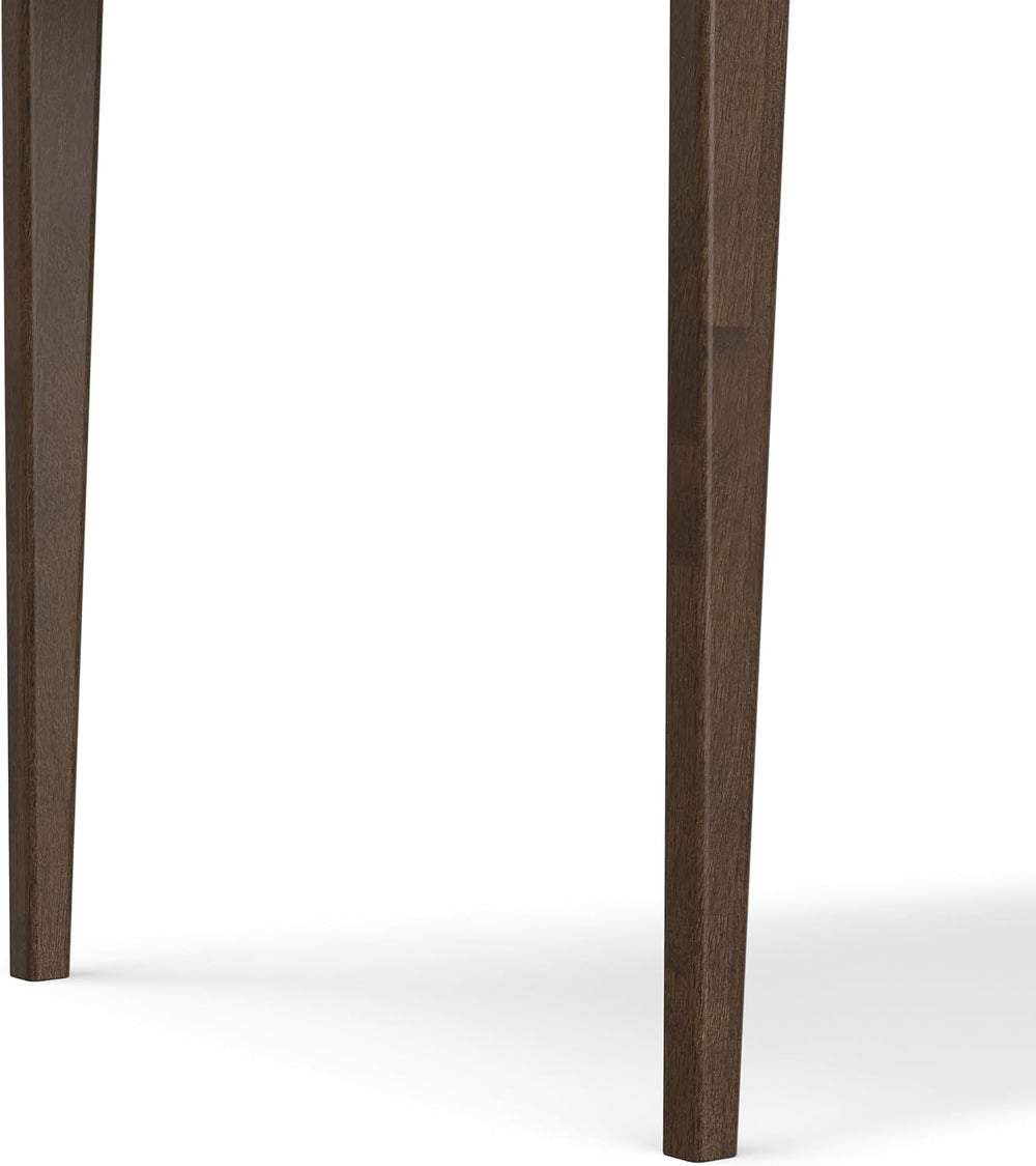 SIMPLIHOME Harper 60" Wide Solid Wood Writing Desk in Walnut Brown