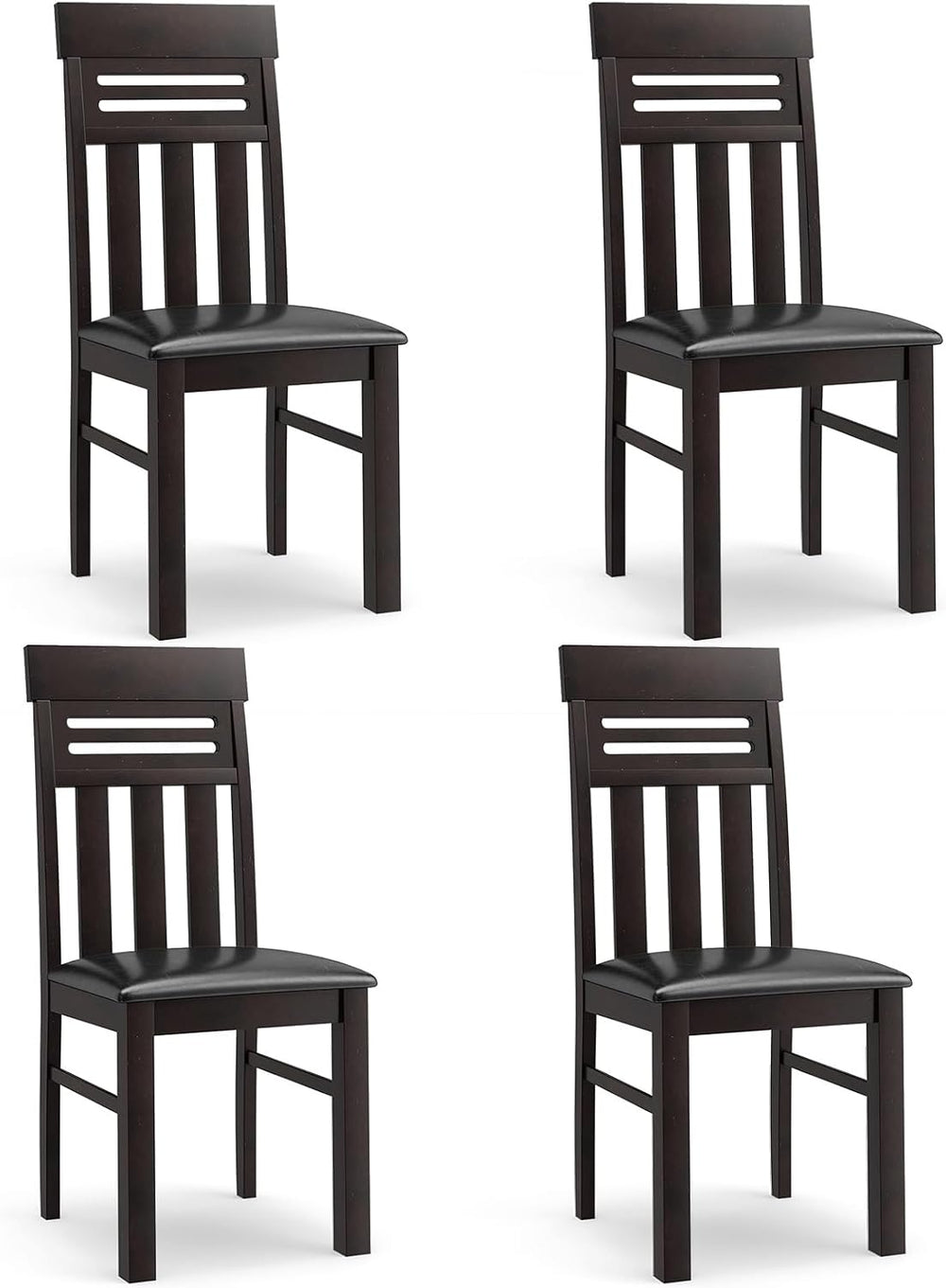 Giantex Wooden Dining Chairs Set of 4, High Back Dining Room Chairs with Padd...
