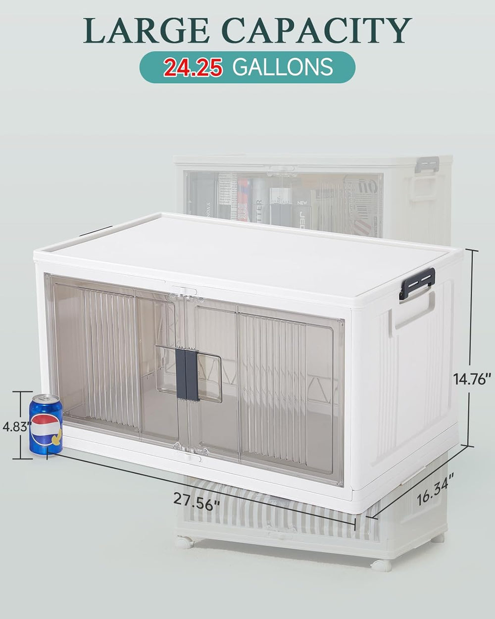 OlarHike 97QT Storage Bins with Lids for Closet, Garage, Shelves, 3 Pack