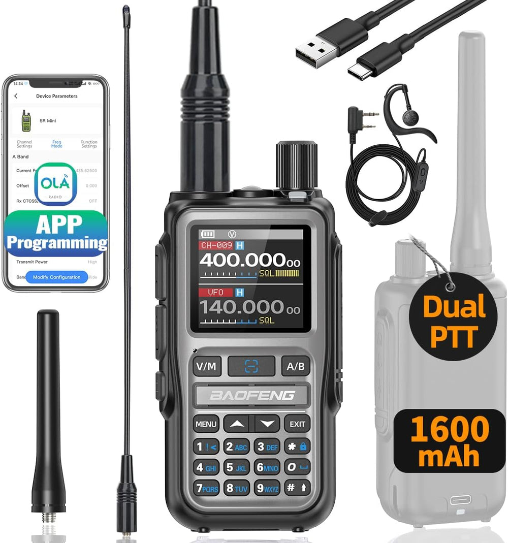 Baofeng Radio UV-5R Mini Ham Radio Long Range Two Way Radio NOAA Weather Radi...