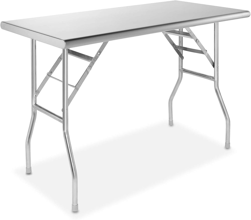 GRIDMANN Stainless Steel Folding Table 48 x 24 Inch, NSF Kitchen Prep & W...