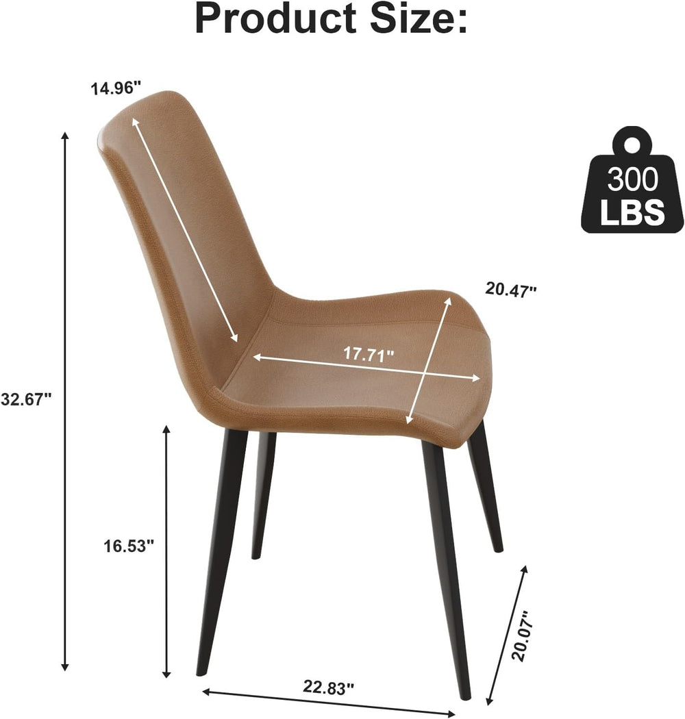 Dining Chairs Set of 2, Modern PU Leather Dining Room Chair with Sturdy Metal...