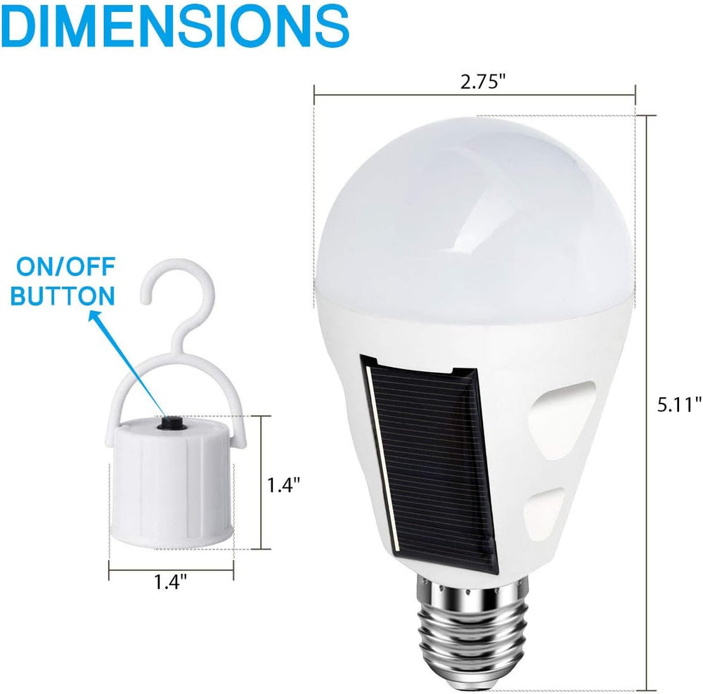 4 Pack LED Solar Emergency Light Bulbs for Home Power Failure, E26/E27 7W Rec...