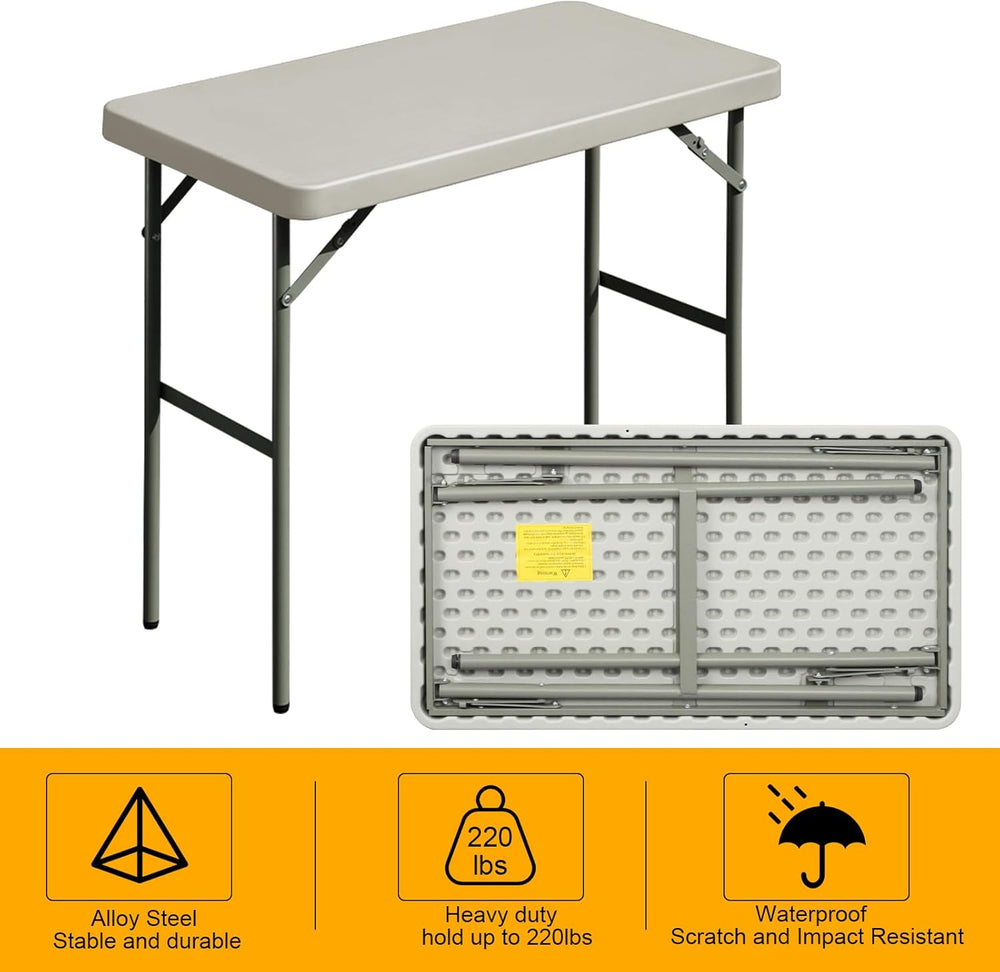 Folding Table 2.7ft Rectangular All-Occasion Plastic Folding Event Table for ...