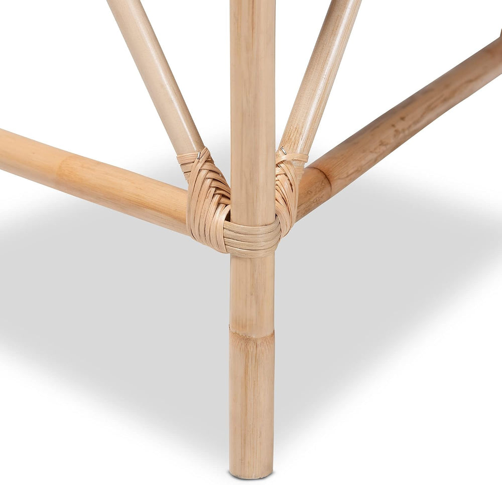 bali & pari Jayden Modern Bohemian Natural Rattan 2-Piece Nesting End Tab...