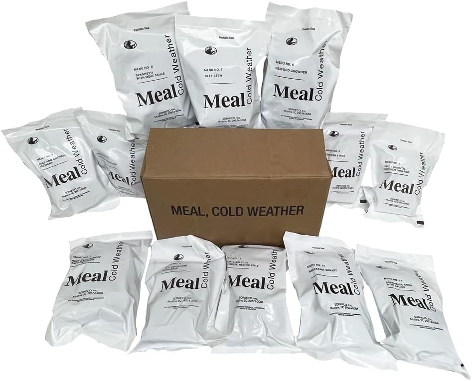 Cold Weather MRE Pack โ 12 Different Freeze Dried Long Shelf Life, High Calor...