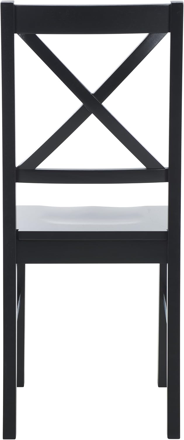 SAFAVIEH Home Collection Akash Farmhouse Black Dining Chair Set of 2