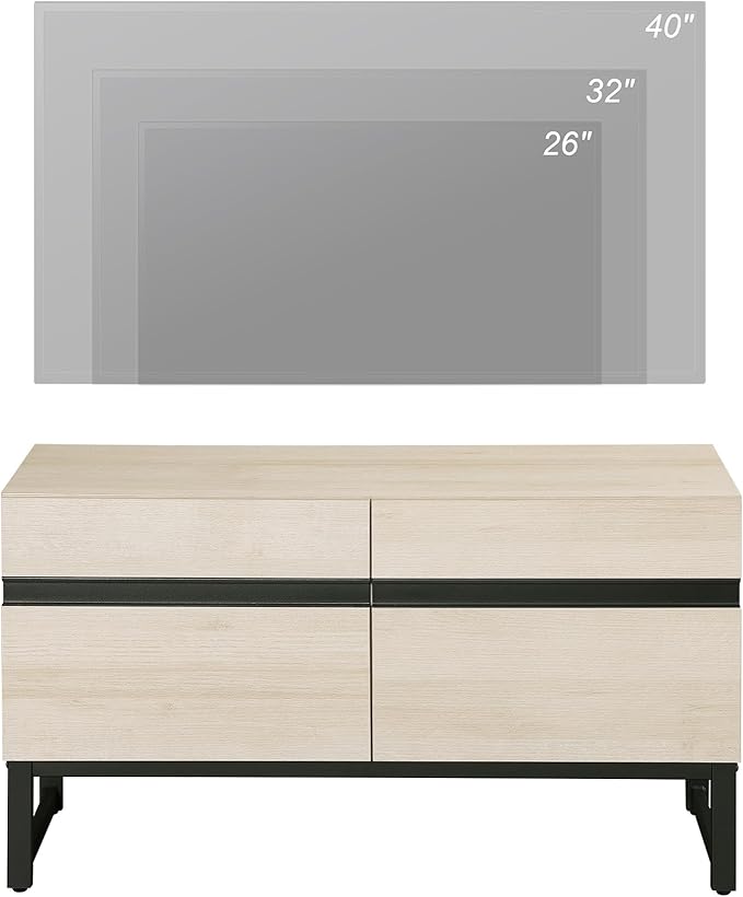 WAMPAT Modern TV Stand for TVs Up to 40 Inch, Entertainment Center Media Cons...
