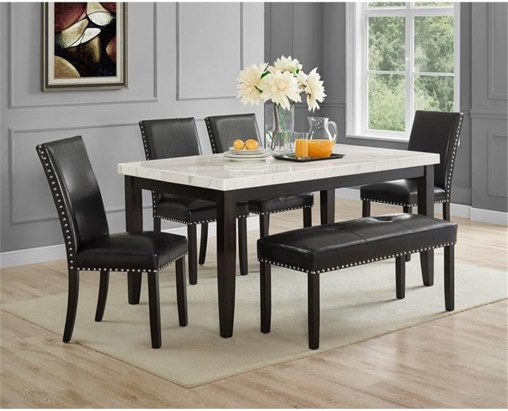 Pemberly Row Modern Transitional Dining Bench, 42" W x 17" D x 21&q...