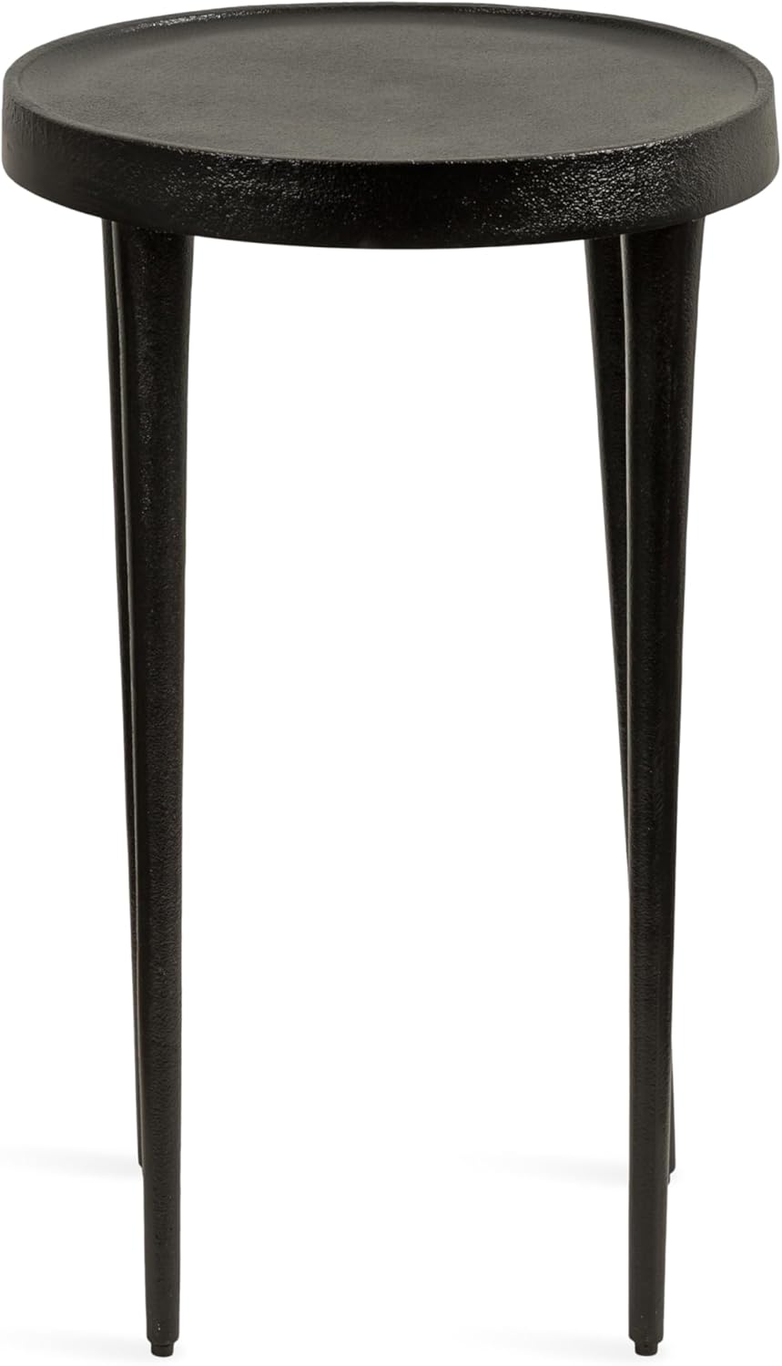 Kate and Laurel Rava Modern Metal Round Side Table, 14 x 14 x 22, Black, Cast...