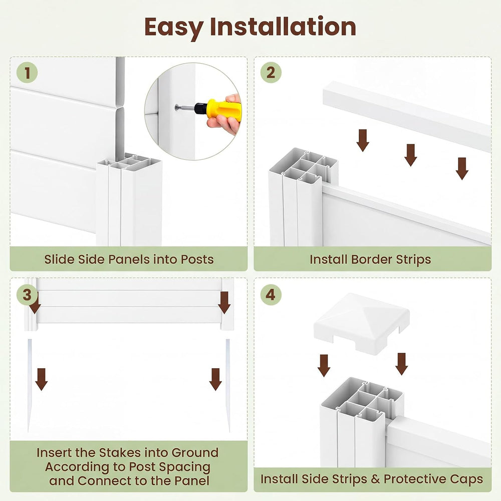 S AFSTAR 4 Panels Outdoor Privacy Fence, 48” x 38” Air Conditioner Fence with...