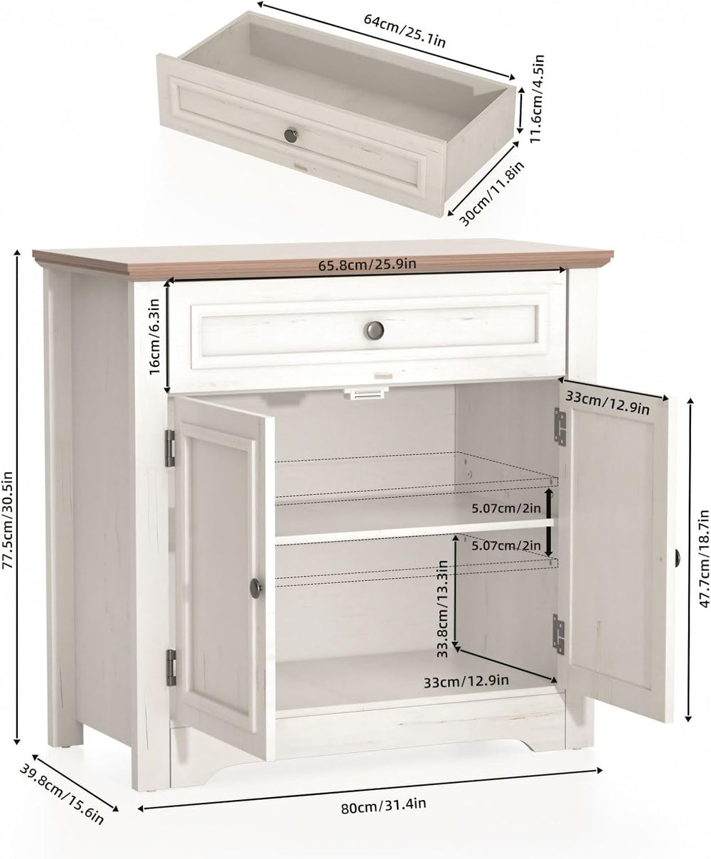 Buffet Cabinet with Storage and Drawer,Sideboard Coffee Bar with Adjustable S...