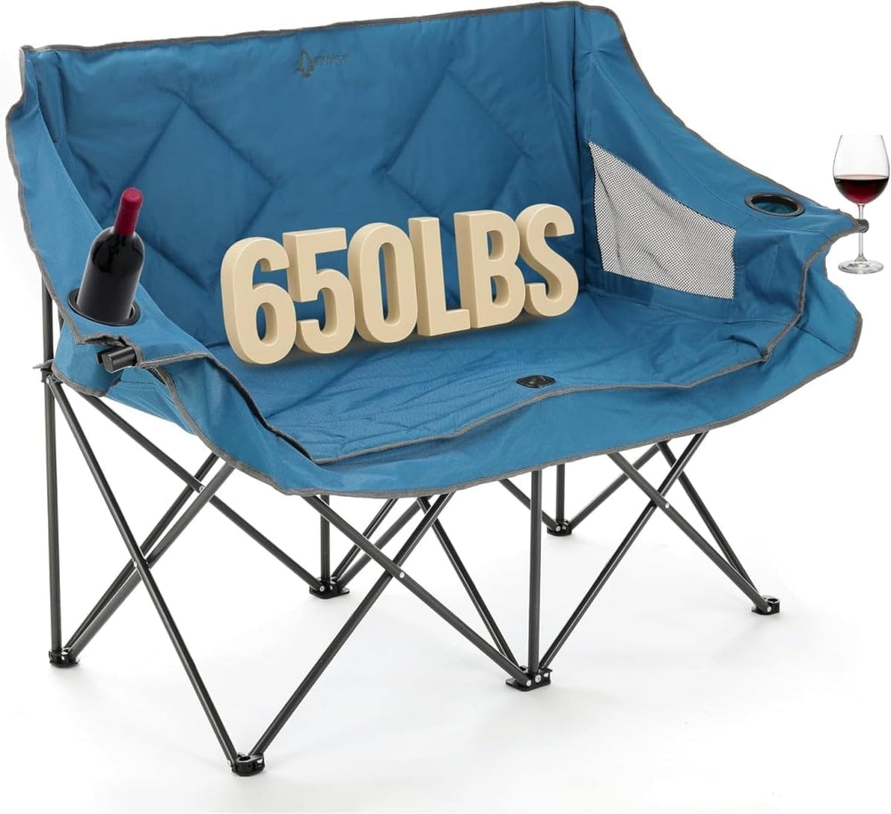 Portable Folding Double Duo Camping Chair Loveseat