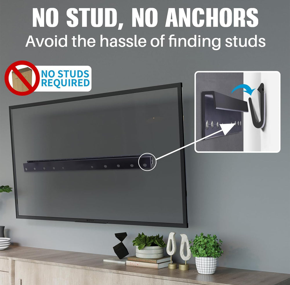 Antimbee Studless Drywall TV Mount for 32-75 inch TVs, No Stud TV Wall Bracke...