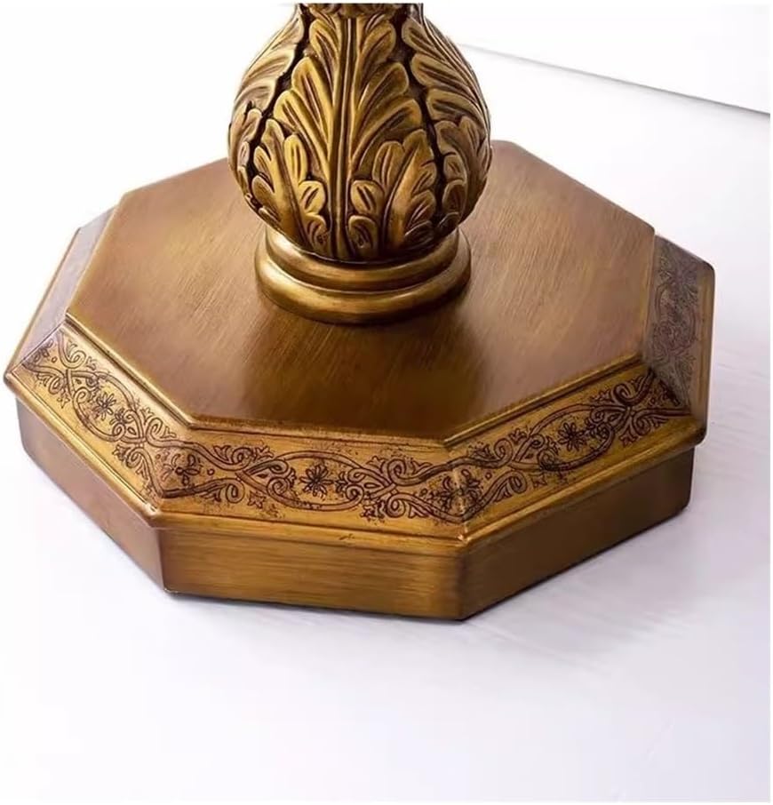 Vintage Country Style Side Table Hand Painted Art Carvings Dodecagonal Coffee...