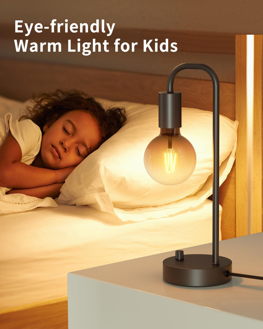 ONEWISH Industrial Table Lamp Set of 2, Fully Dimmable Beside Lamp with Gradi...