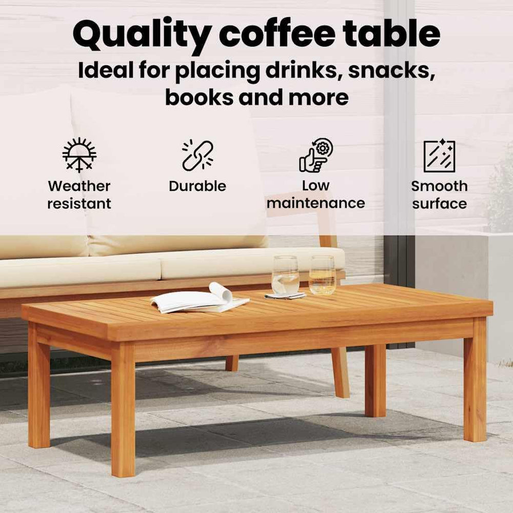 vidaXL Coffee Table 39.4"x19.7"x13" Solid Acacia Wood