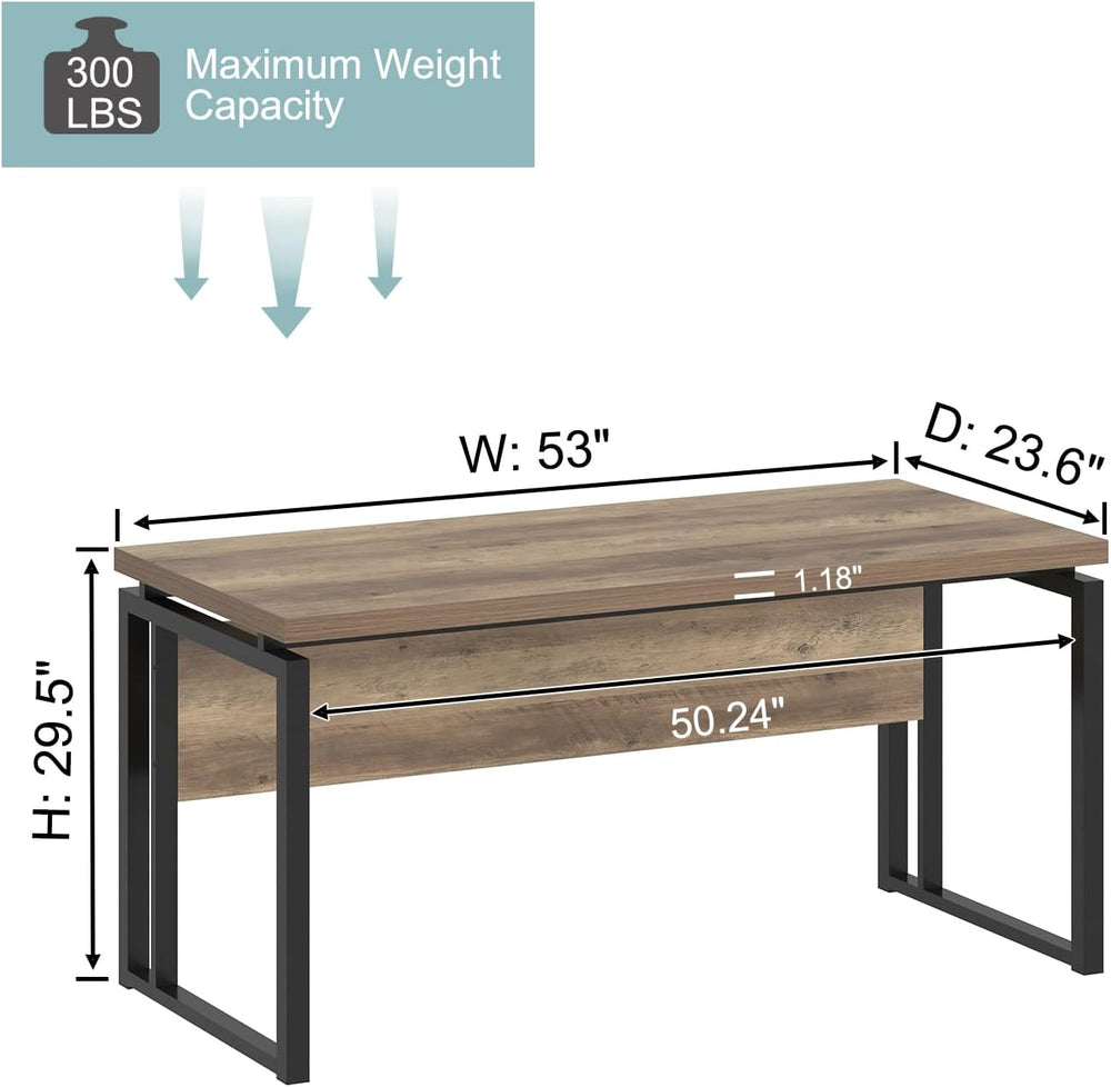 EXCEFUR Modern Computer Desk for Home Office, PC Laptop Gaming Desk, Metal Wo...