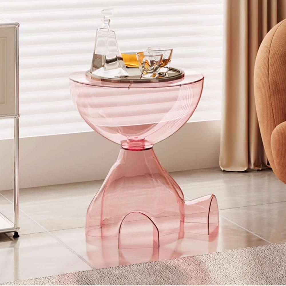 Circle Side Table, Round Modern End Table, Waterproof & Durable, Small Co...