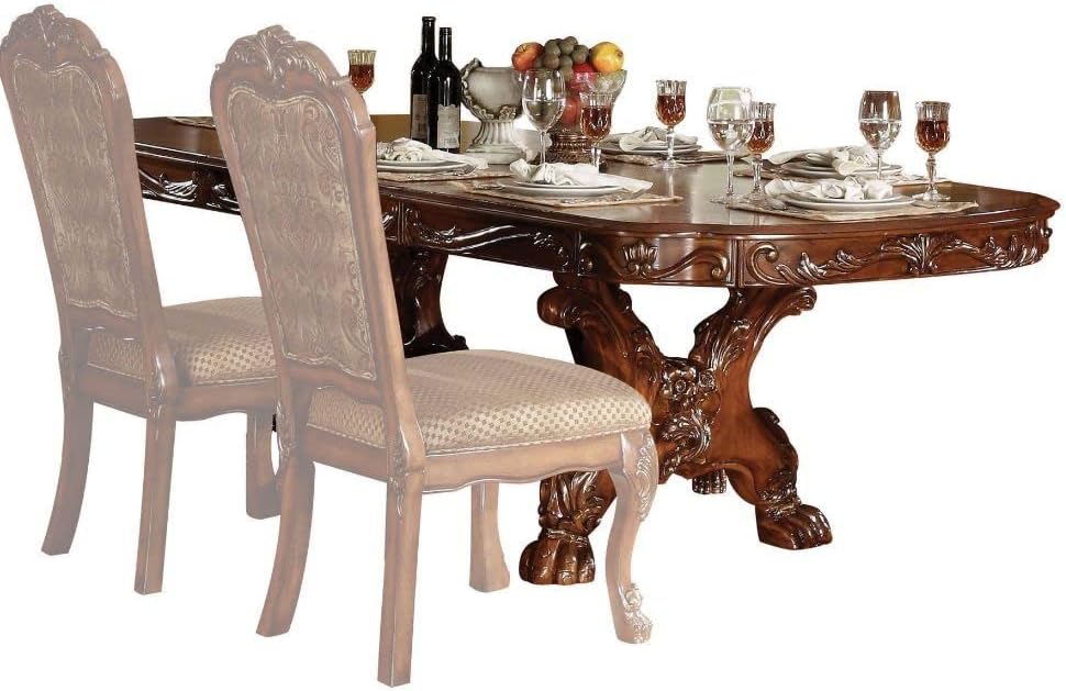 Traditional Kitchen Furniture Set 9pc Formal Dining Table Set Include 1 Exten...