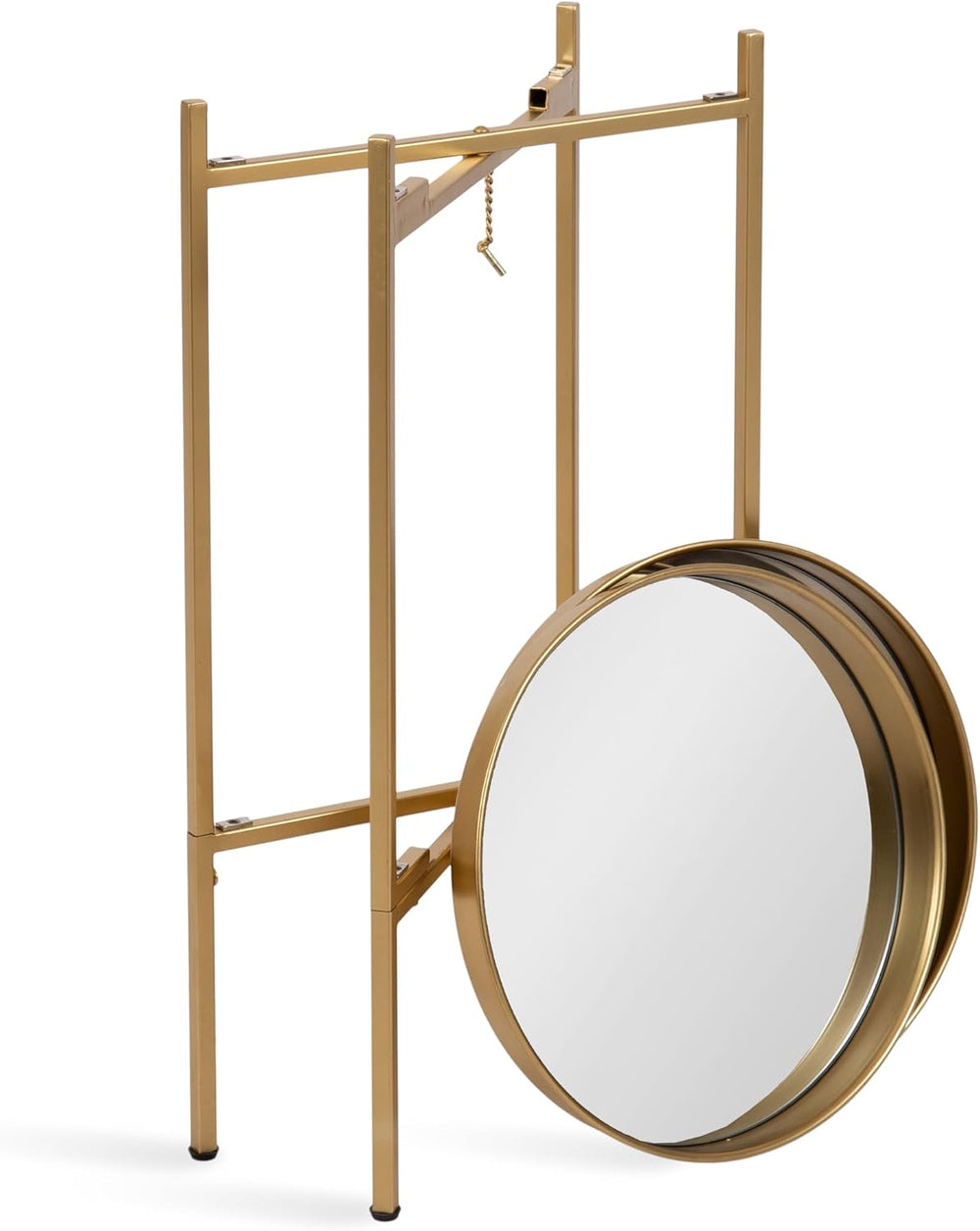 Kate and Laurel Celia Round Metal Foldable Tiered Side Table, 16 x 26, Gold, ...