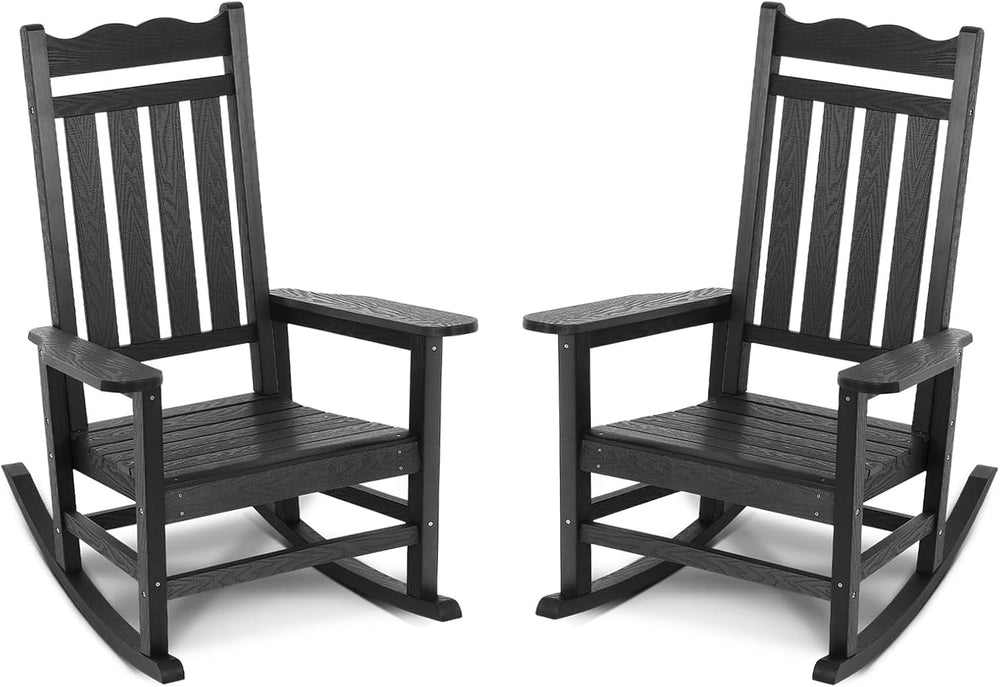 Stoog All-Weather Outdoor Rocking Chairs Set of 2, Oversized Rocking Chairs w...