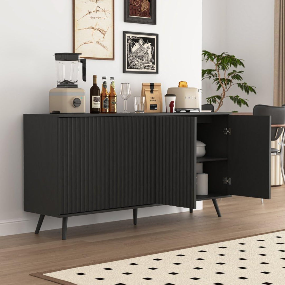 59" Buffet Cabinet with Storage, Modern Kitchen Buffet Sideboard with 4 ...