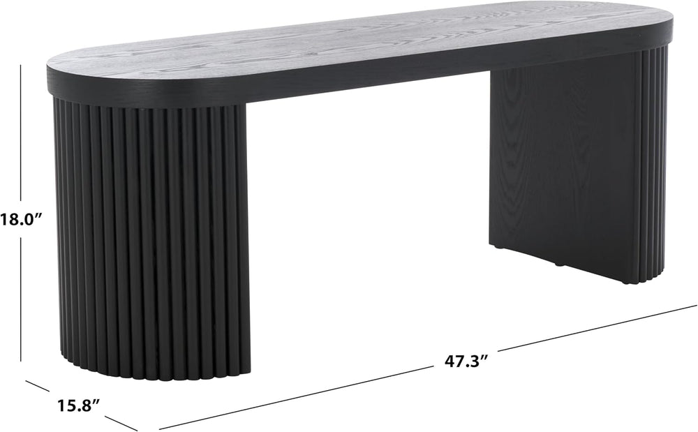 SAFAVIEH Home Collection Enoki Black Oval Top Bench