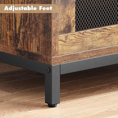 GarveeHome Bookshelf with Doors Industrial Bookcase with 4 Tiers Open Storage...
