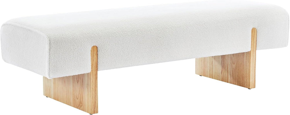 ONEVOG 55" End of Bed Bench with Upholstered Cushion & Natural Solid...