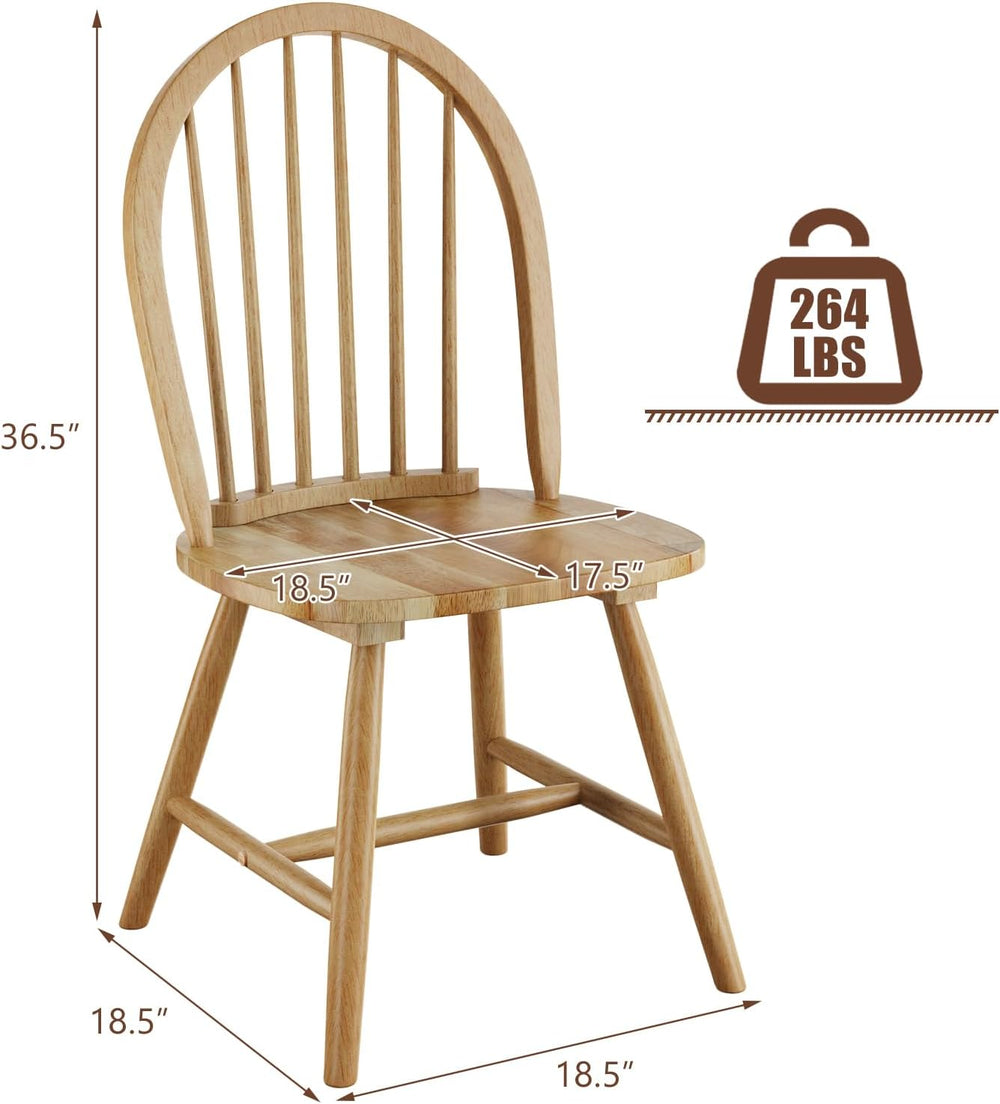 POWERSTONE Dining Chairs Set of 2, Wood Windsor Chairs with Spindle Back Coun...