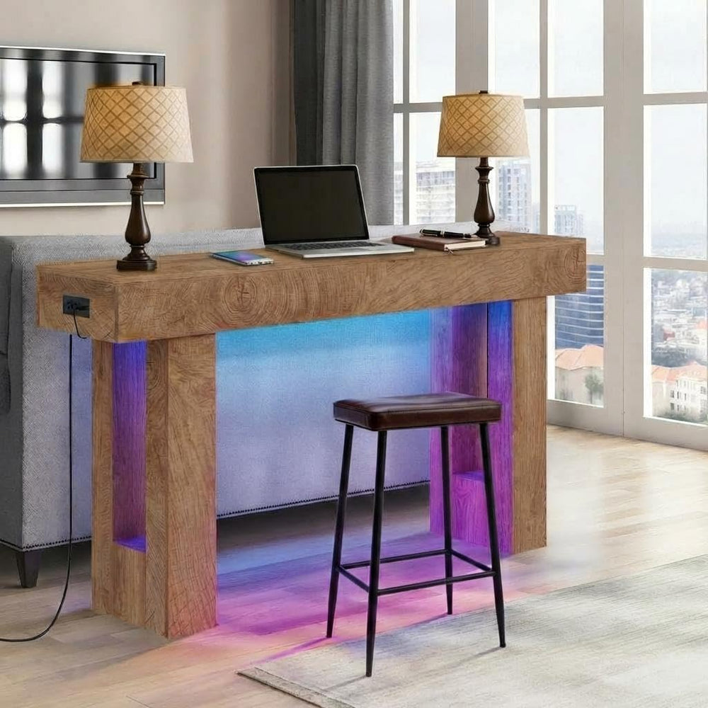 63" Farmhouse Console Table - Long Sofa Table Behind Couch, Wooden Entry...