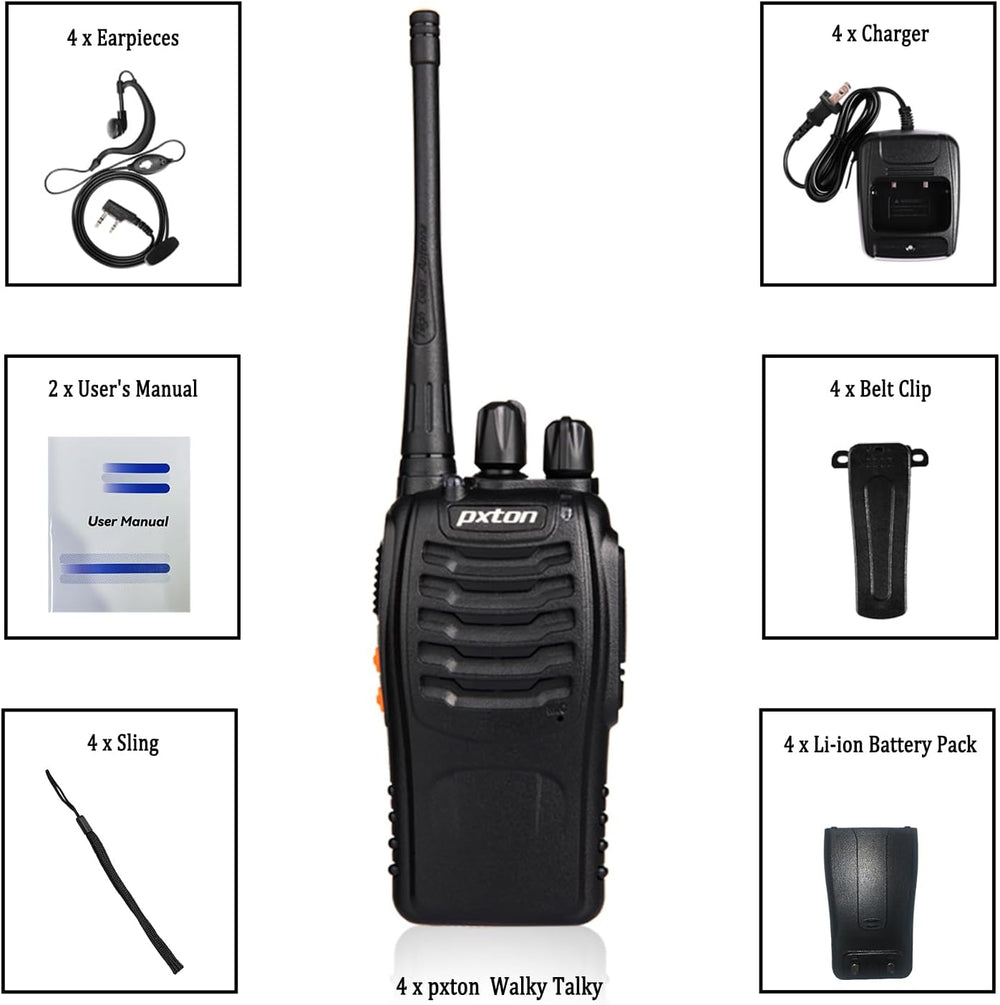 Walkie Talkies Long Range for Adults with Earpieces,16 Channel Walky Talky Re...