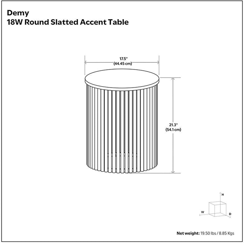 SIMPLIHOME Demy Accent Table - 18 inch Wide Solid Mango Wood and Metal Round ...