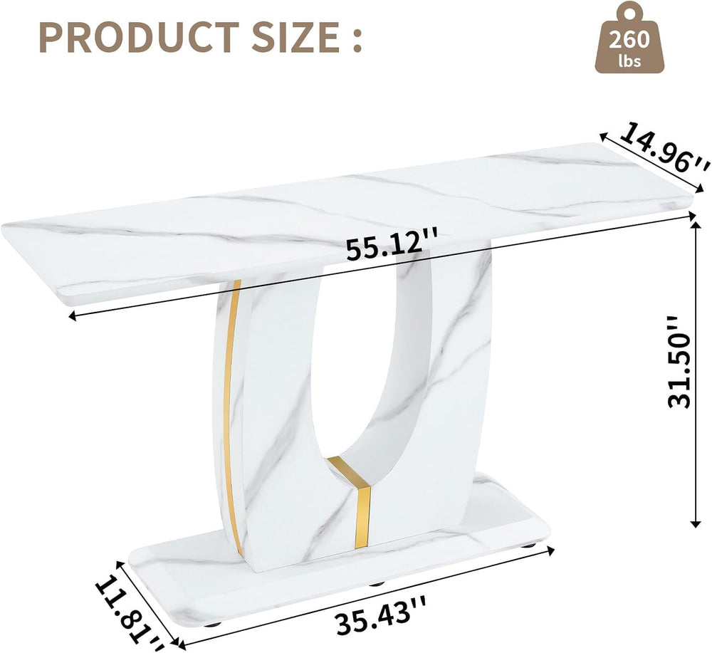 LKTART 55" MDF Console Table for Entryway, Narrow Entryway Table with Fa...