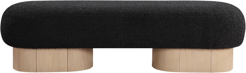 Meridian Furniture 22001Black Robertson Collection Art Deco Bench with Luxuri...