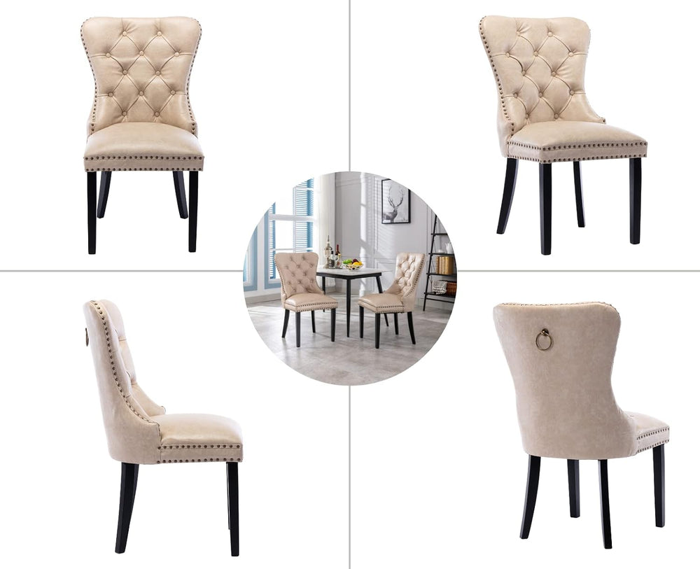 EALSON Modern Dining Chairs Set of 8 Mid Century Leather Dining Room Chairs w...