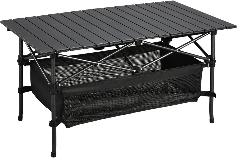 WUROMISE Lightweight Aluminum Folding Camping Table (37.13” x 21.57” x 19.69”...