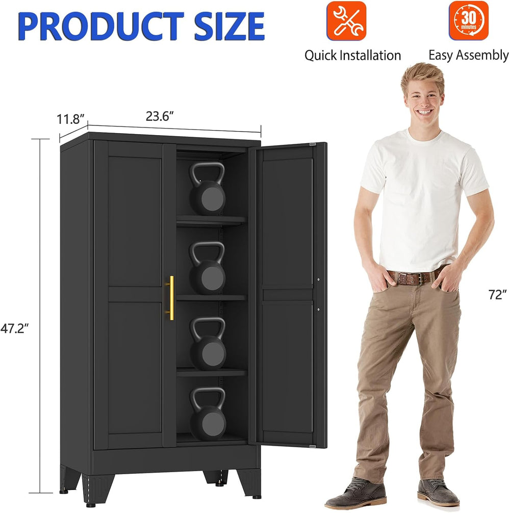 GAIOUS 47.2'' Tall Metal Garage Storage Cabinet,File Cabinet with Doo...