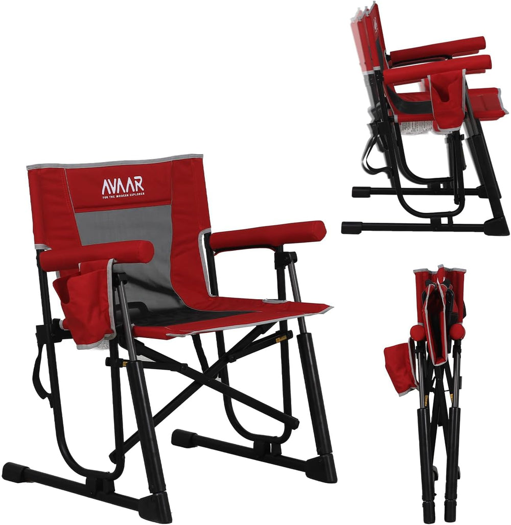 Go-Flow Compact Rocking Camping Chair,Durable Armrests,Drink Holder & Com...