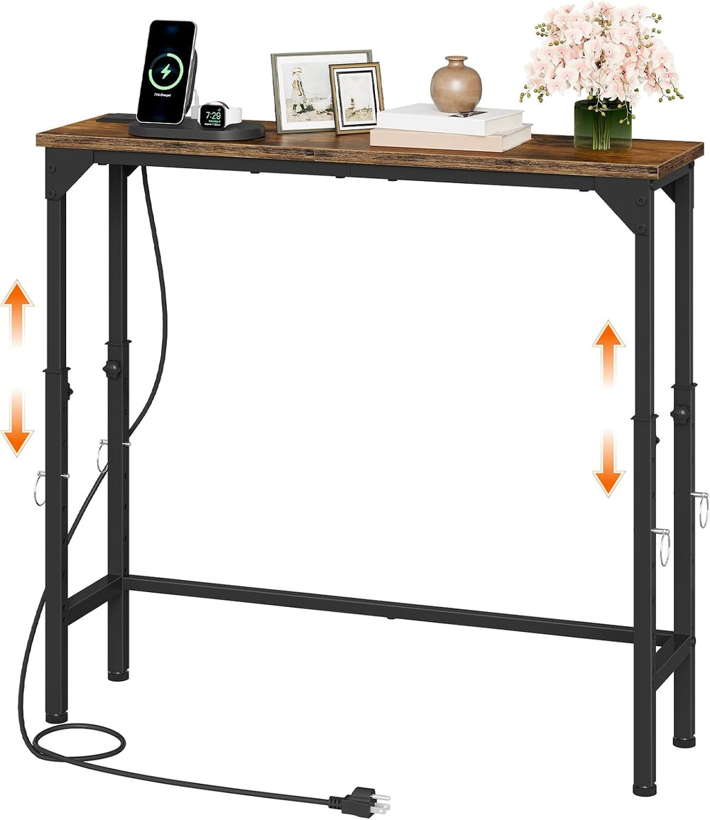 CHOEZON 29.5" Narrow Console Table with Adjustable Height (21.1"-29...