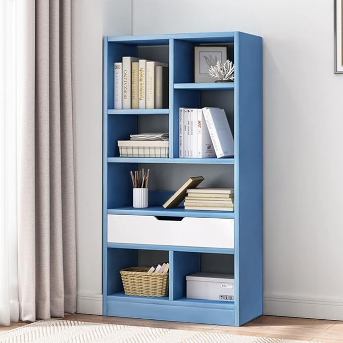 IOTXY Wooden Open Shelf Bookcase - 51" Height Freestanding Display Stora...