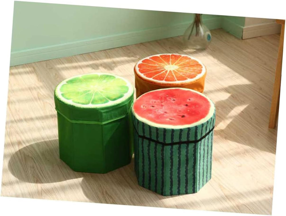 COLLBATH Fruit Stool Box Storage Folding Seat for Living Room Bedroom Boys an...