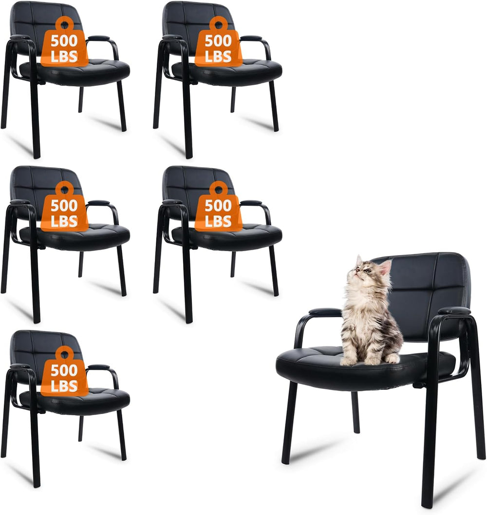 CLATINA Big & Tall 500 lbs Waiting Room Guest Chair, Leather Office Recep...